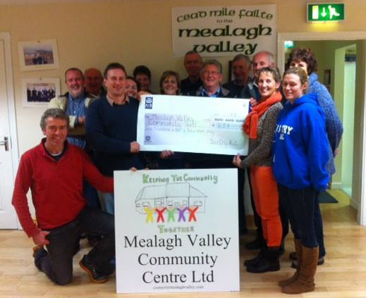 Jan 2015...Members of Bantry AC presenting a cheque for €634 to the Mealagh Valley committee